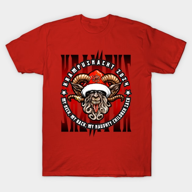 Krampus - My Neck, My Back, My Naughty Children Sack T-Shirt by ArtBeerLife